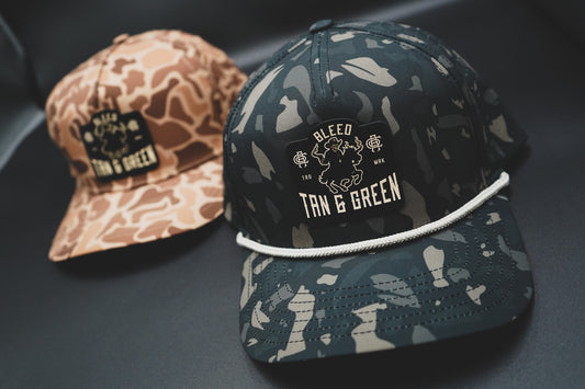 Bleed Tan and Green – Performance Snapback Hat