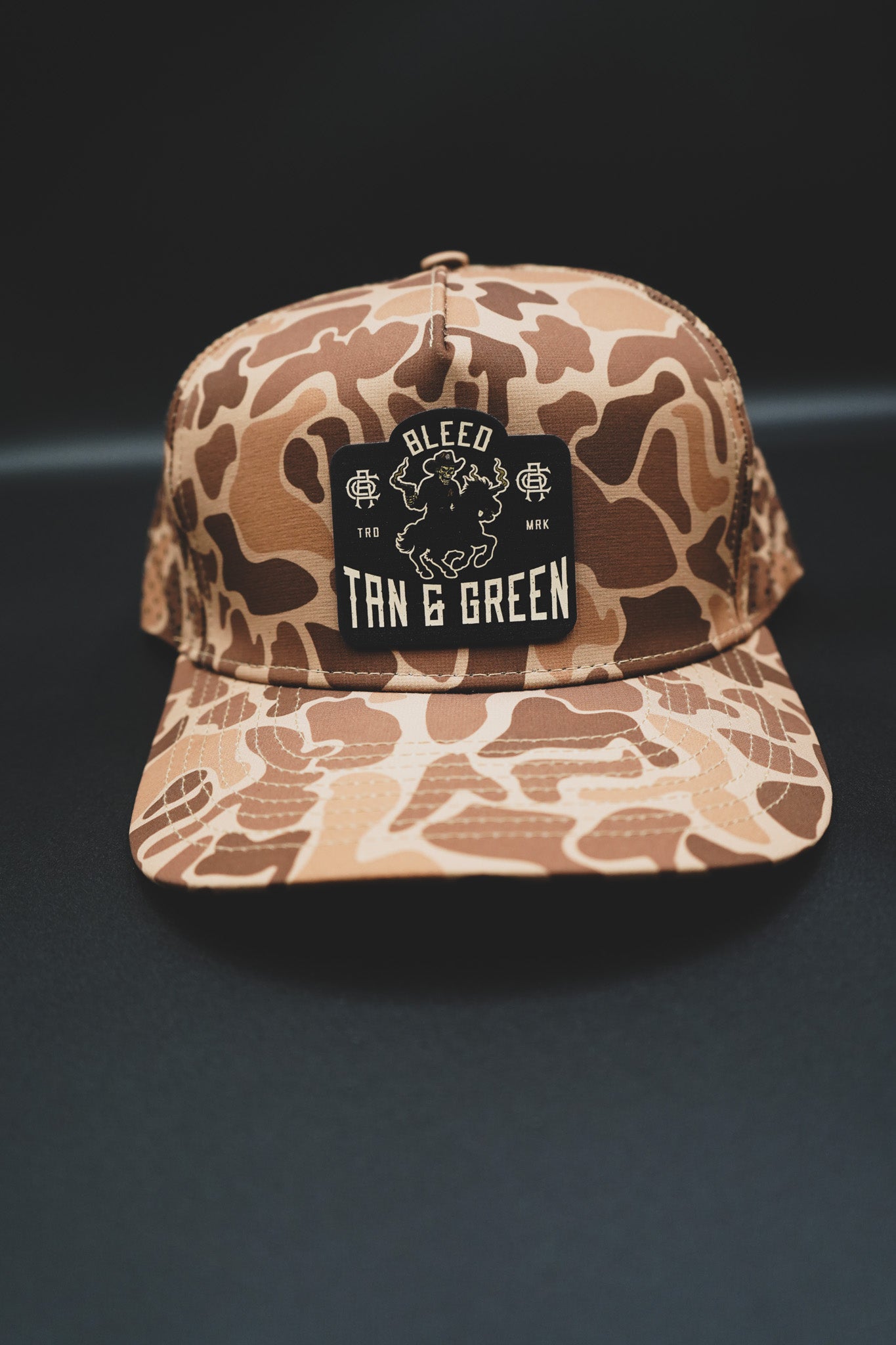Bleed Tan and Green – Performance Snapback Hat