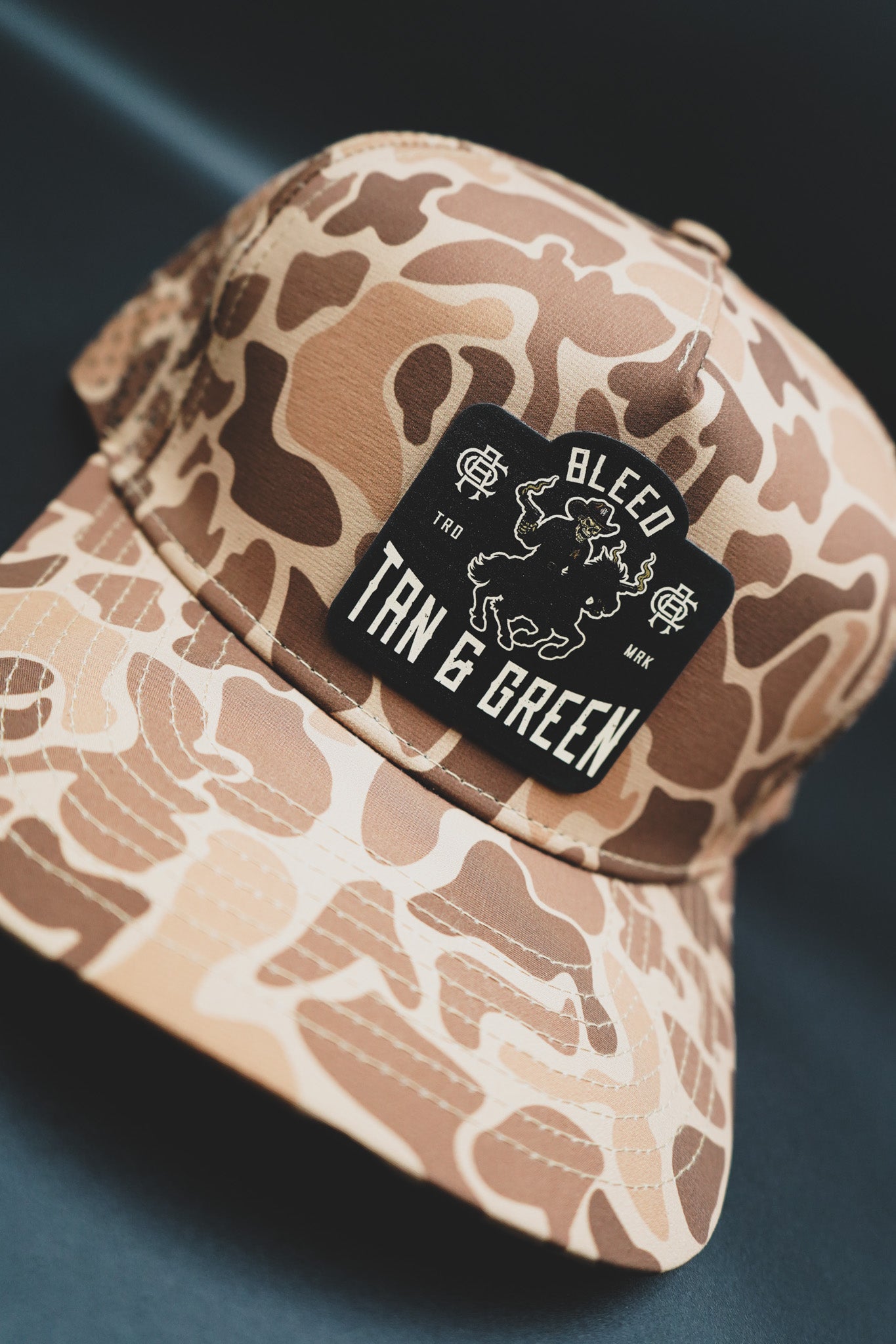 Bleed Tan and Green – Performance Snapback Hat