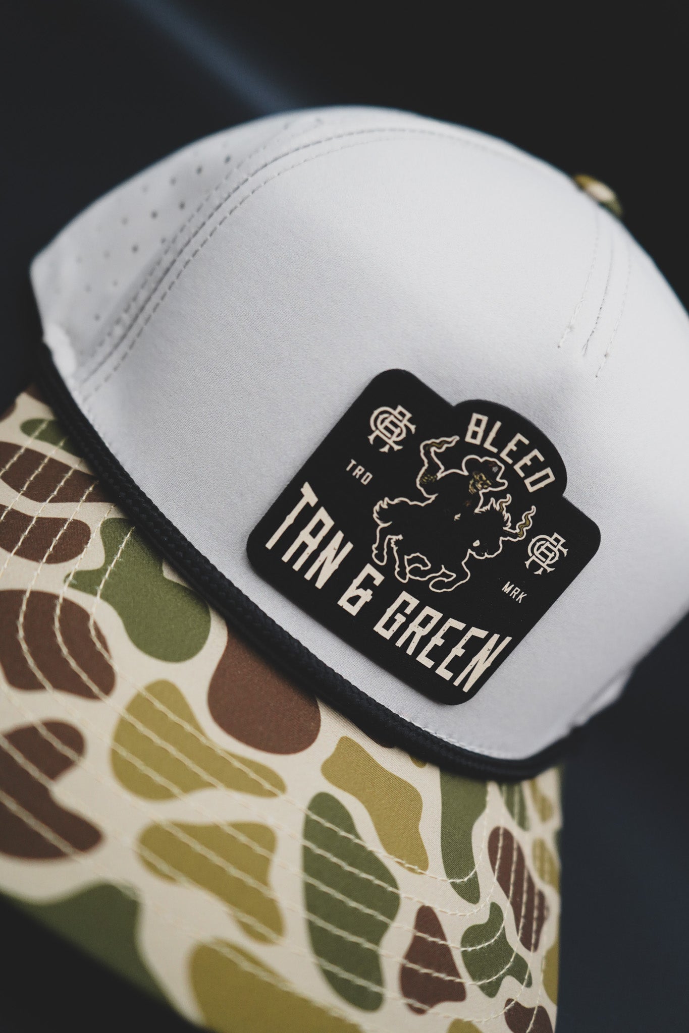 Bleed Tan and Green – Performance Snapback Hat